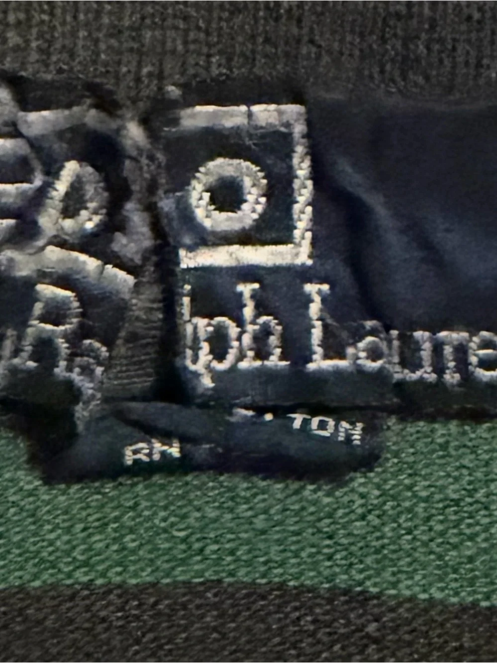 Vintage Ralph Lauren Green and Black Striped Polo Shirt